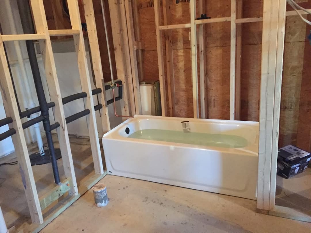 Bathroom remodel by Alliance Plumbing & Service Group with new bathtub install.